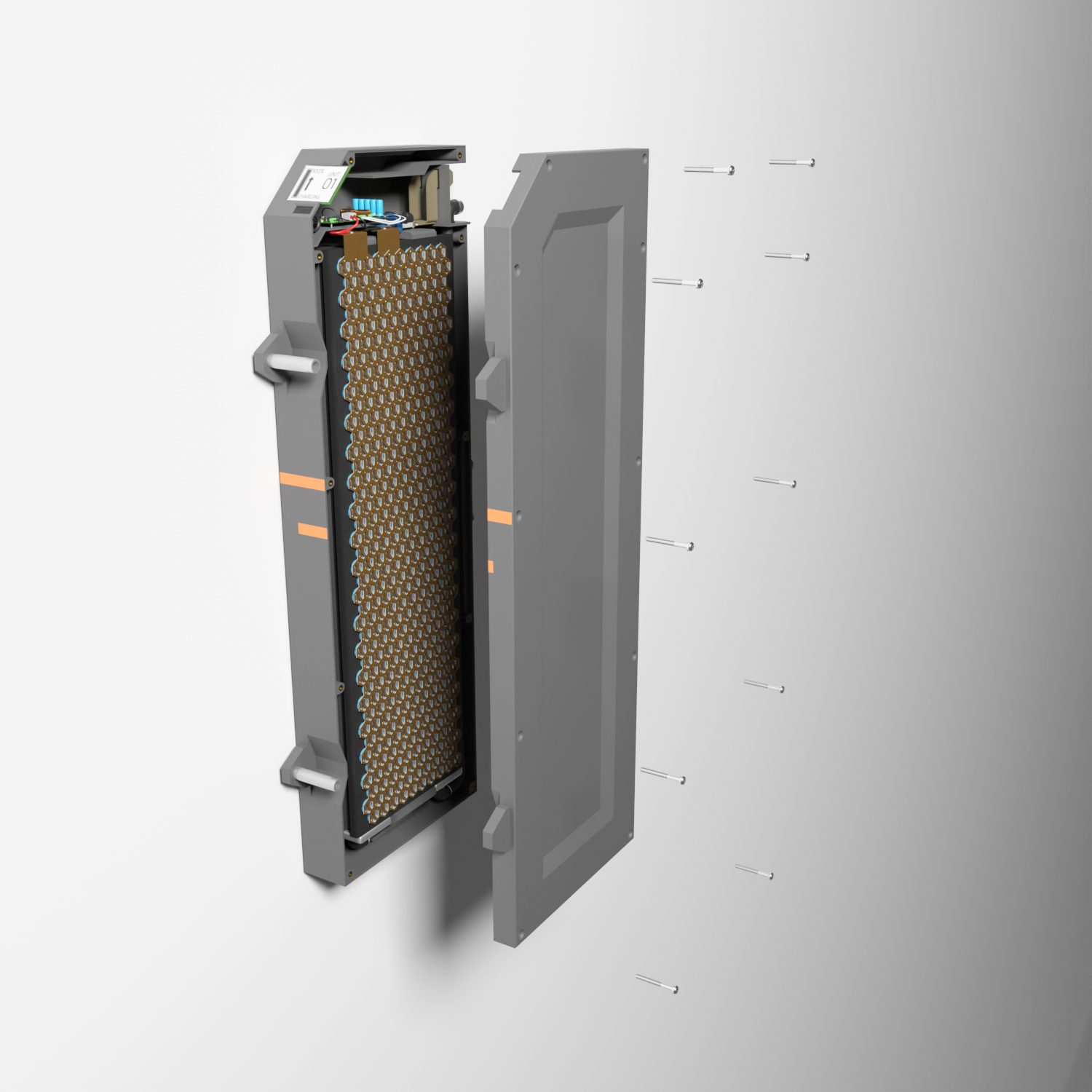 Render of a single Modular Battery System battery pack